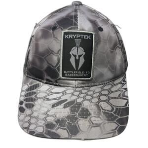 Kryptek Baseball Cap Gray One Size Camo Typhon Spartan Patch Strapback hat